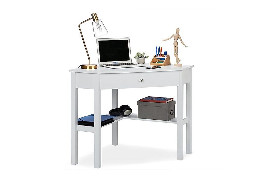relaxdays Eckschreibtisch Weißer Eckschreibtisch günstig online kaufen
