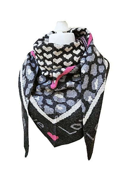Dreieckstuch SAISON Dreieckschal Leo Love Grau günstig online kaufen
