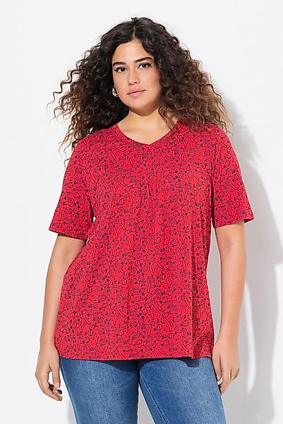 Ulla Popken T-Shirt T-Shirt Fische Zierfalten günstig online kaufen