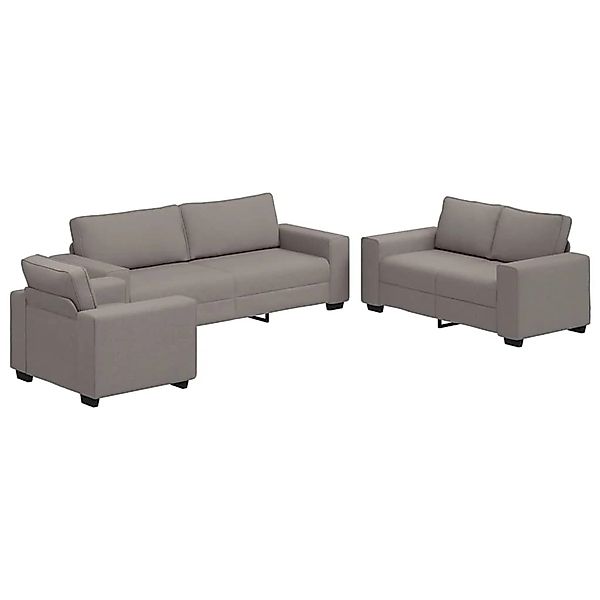 vidaXL 3-Teiliges Sofa-Set mit Kissen Taupe Stoff 3324655 günstig online kaufen