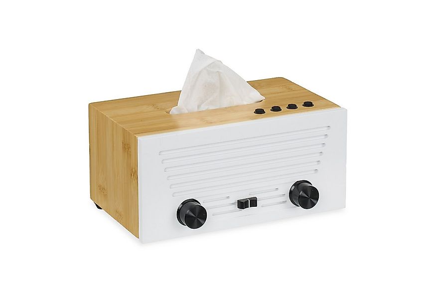 relaxdays Papiertuchbox Kosmetiktücherbox im Radio-Design günstig online kaufen