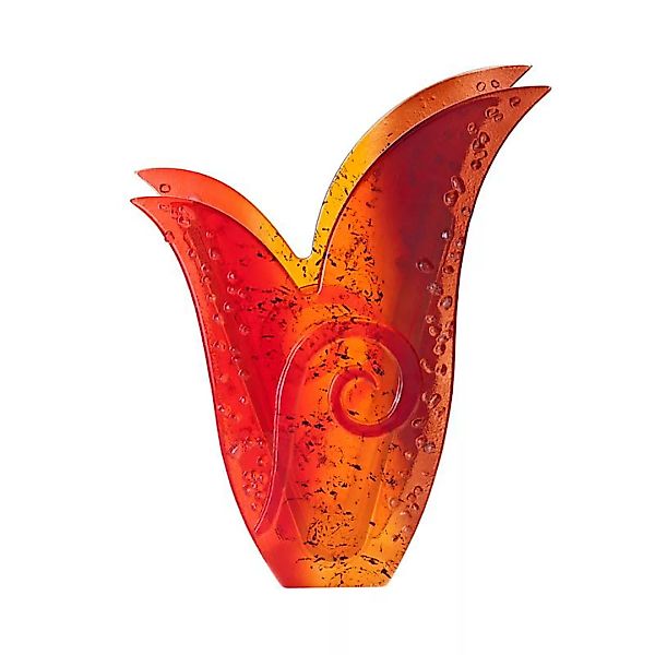 Glasvase Designelement Deko Tischvase Fusing Glas Kunst rot orange 31cm Han günstig online kaufen