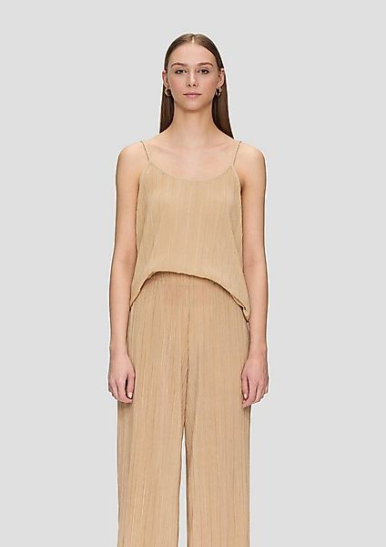 QS Muskelshirt T-Shirt Spaghettiträger-Top mit Plisseefalten günstig online kaufen