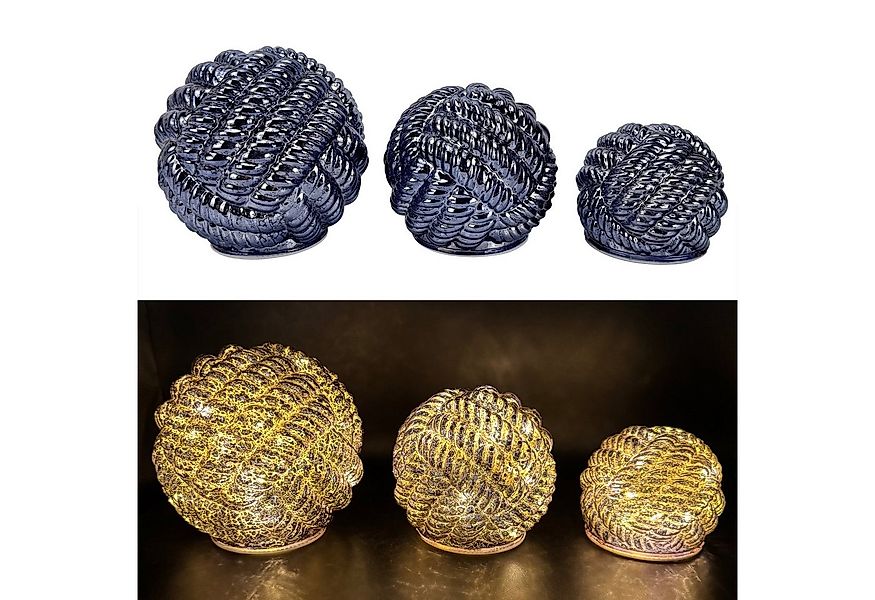 Online-Fuchs LED Dekolicht - 3er Set Glaskugeln, Timer & Outdoor geeignet - günstig online kaufen