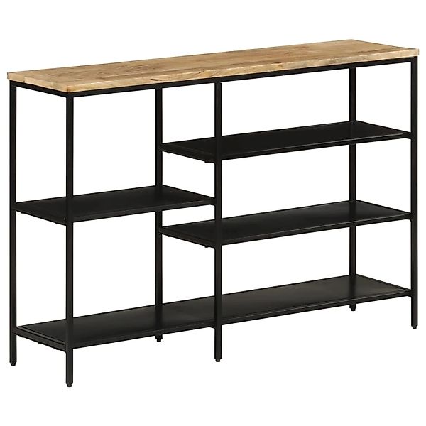 vidaXL Konsolentisch 110x30x75 cm Raues Massivholz Mango und Eisen 372730 günstig online kaufen