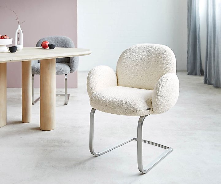 DELIFE Polsterstuhl Nube-Flex, mit Armlehnen Freischwinger günstig online kaufen