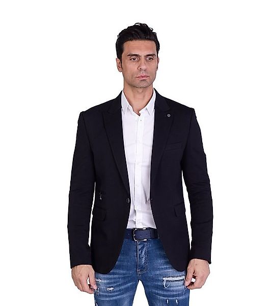 Denim Distriqt Jerseysakko Herren Slim Fit Sakko mit Stretch Schwarz Gr.58 günstig online kaufen