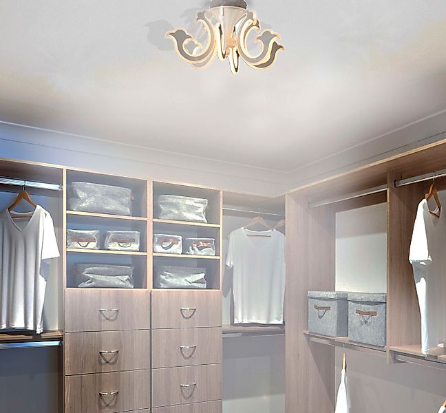 näve LED Deckenleuchte »Ludwig« LED-Modul 1 Stk. Warmweiß Krone weiß satini günstig online kaufen