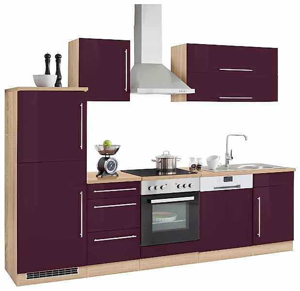 KOCHSTATION Küchenzeile "KS-Samos" Breite 280 cm, wahlweise mit E-Geräten, günstig online kaufen