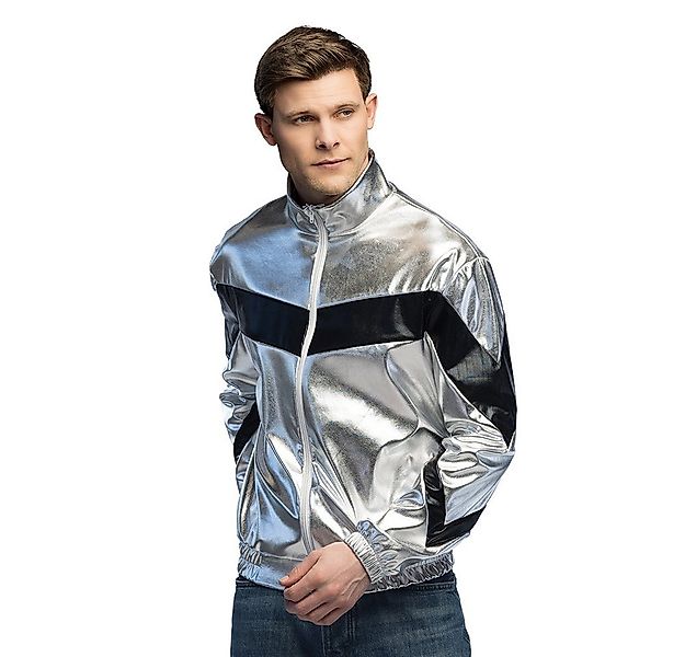 Boland Kostüm Metallic Trainingsjacke 'Cosmic' für Herren, Silb günstig online kaufen