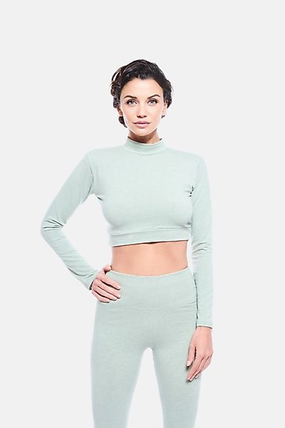 Evoni Crop-Top Damen Thermo Langarmshirt günstig online kaufen