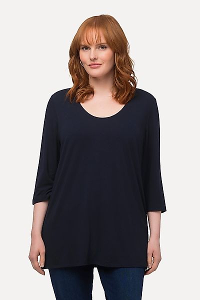 Ulla Popken T-Shirt Shirt tiefer Rundhalsausschnitt günstig online kaufen