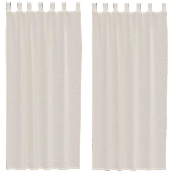 vidaXL Voile Vorhänge mit Lasche 2 Stk Creme 4102269 günstig online kaufen