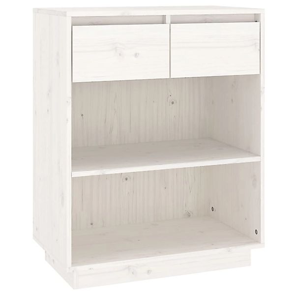 vidaXL Beistellschrank Weiß 60x34x75 cm Massivholz Kiefer 813835 günstig online kaufen