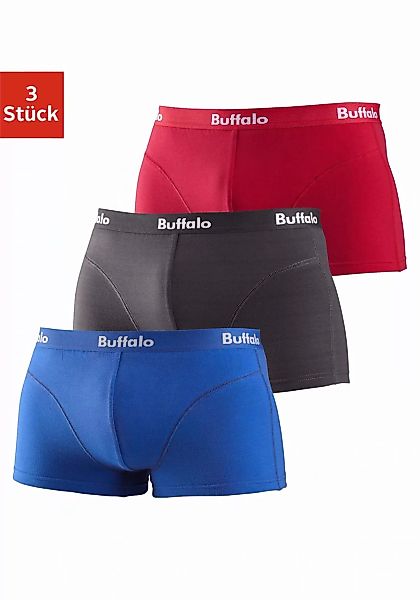 Buffalo Boxershorts, (Packung, 3 St.), in Hipster-Form mit Overlock-Nähten günstig online kaufen