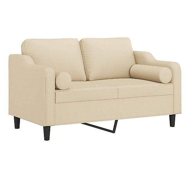 vidaXL Sofa 2-Sitzer-Sofa mit Zierkissen Creme 120 cm Stoff günstig online kaufen