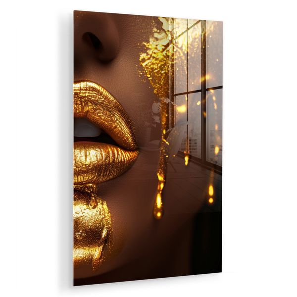 MuchoWow Acrylglasbild Frau - Gold - günstig online kaufen