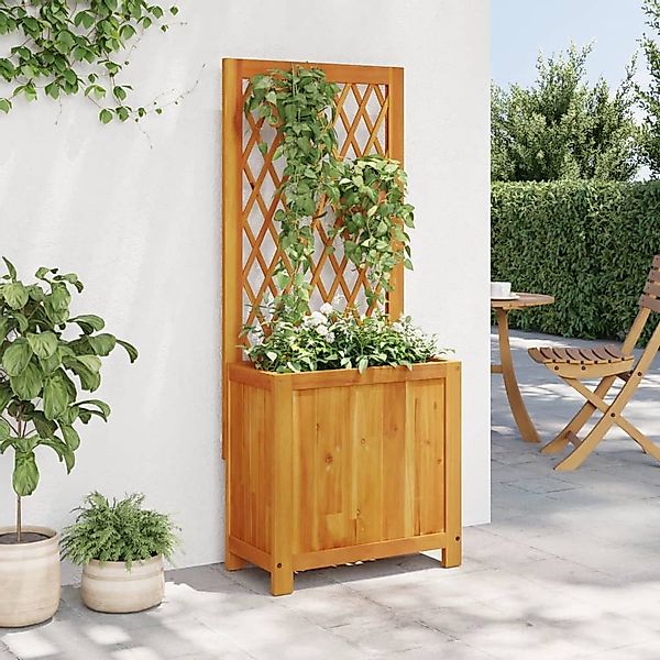 vidaXL Blumentopf Pflanzkübel mit Rankgitter 55x29,5x132 günstig online kaufen