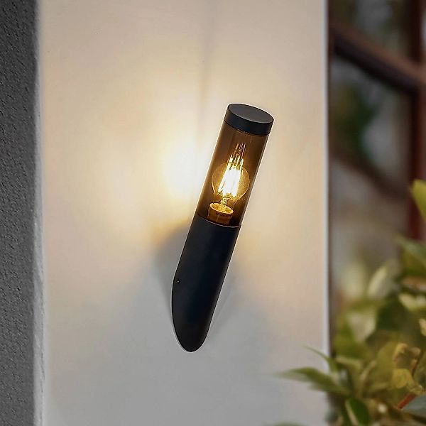 Lindby Außenwandleuchte Statius, anthrazit, Eisen, 40 cm günstig online kaufen