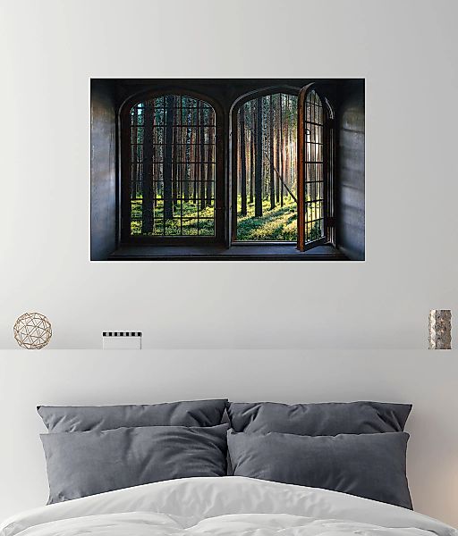 queence Wandsticker "Wald", Wandsticker, Wandbild, selbstklebend, 3D, Fenst günstig online kaufen