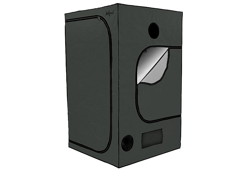 Zelsius Gewächshaus Grow Tent 120 x 120 x 200 cm grau/schwarz Pflanzenzucht günstig online kaufen