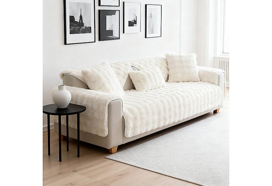 OKWISH Sofahusse Plüsch-Sofakissen Sofadecke Sofaauflage Krabbelmatte Couch günstig online kaufen