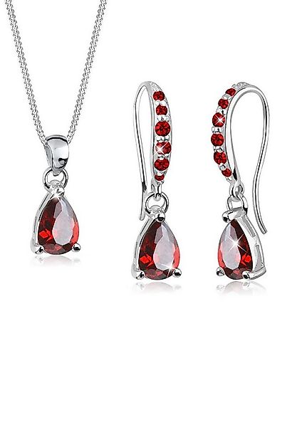 Elli Schmuckset Ohrhänger Anhänger mit Zirkonia Tropfen aus 925 Sterling Si günstig online kaufen