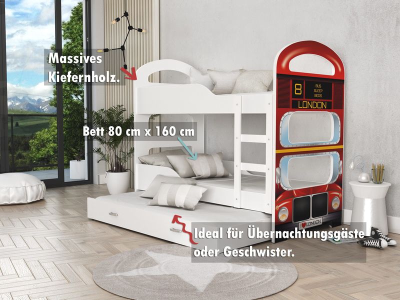 AJKmeble Hochbett 80x160cm und 80x190cm in günstig online kaufen