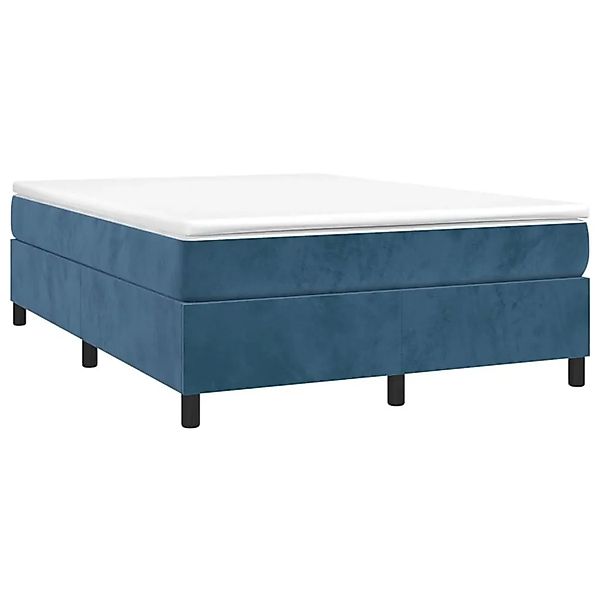 vidaXL Boxspringbett mit Matratze Dunkelblau 140x200 cm Samt 3144685 günstig online kaufen