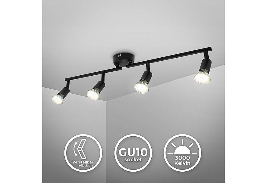 B.K.Licht Deckenleuchte LED Deckenlampe Wohnzimmer Küche Bad 60 cm 4-flammi günstig online kaufen