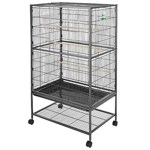Feel2Home Voliere Vogelvoliere Vogelkäfig Vogelhaus Grau günstig online kaufen