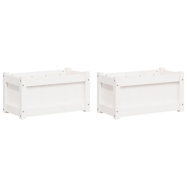 vidaXL Blumentopf Pflanzkübel 2 Stk. Weiß günstig online kaufen
