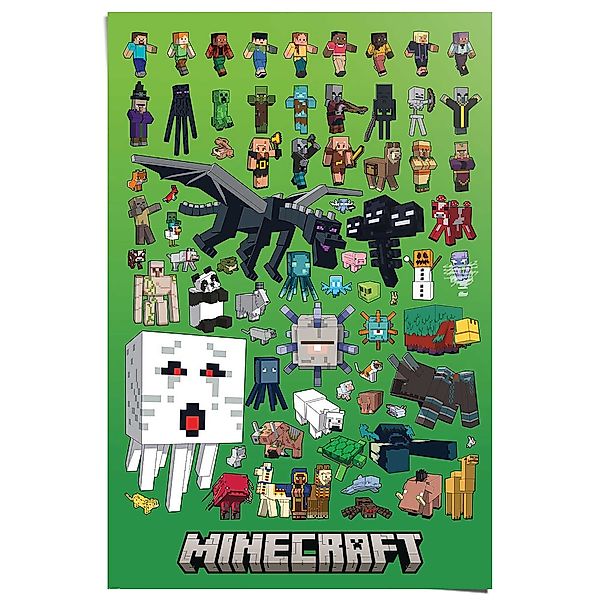 Reinders Poster "Minecraft - character montage", Kinderzimmer - Grün - 150 günstig online kaufen