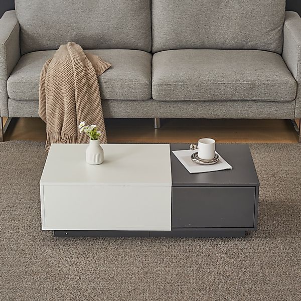 Couchtisch, moderner Rechteckiger, 100×50×30 cm, mit 2 Schubladen, bis 45 k günstig online kaufen
