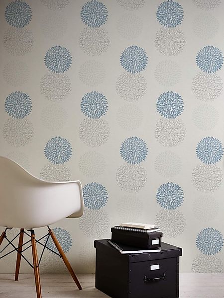 A.S. Création Mustertapete Blooming blau weiß günstig online kaufen
