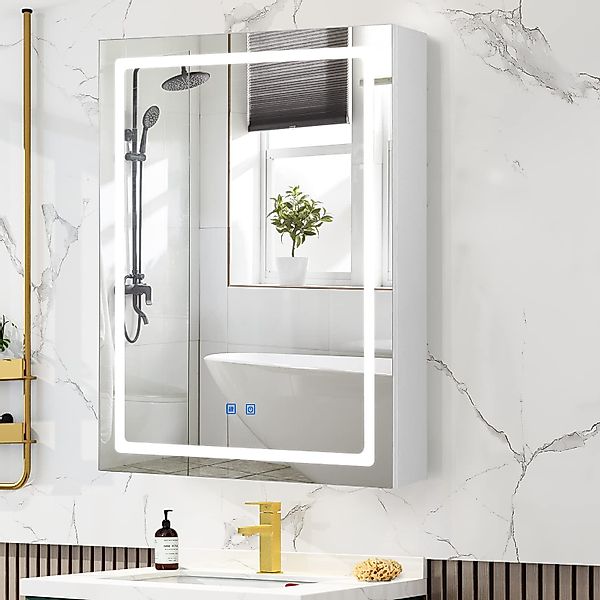 VOWNER Spiegelschrank mit LED Beleuchtung, Badezimmer günstig online kaufen