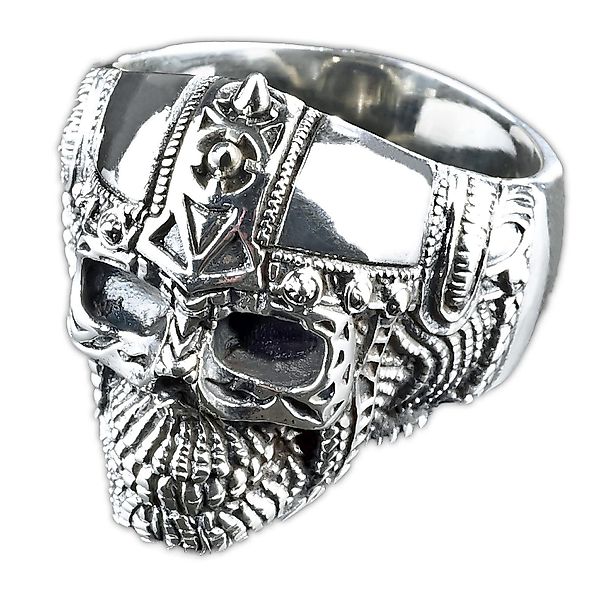 viva-adorno Silberring Totenkopf Ring Streihelm 925 günstig online kaufen