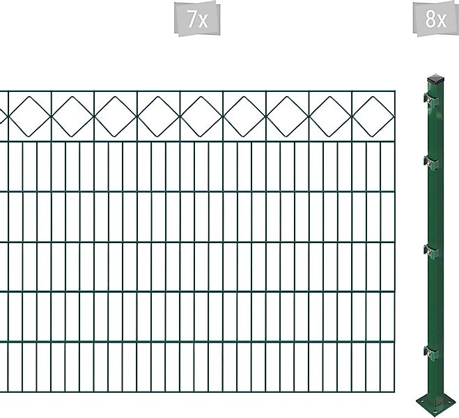 Arvotec Doppelstabmattenzaun »ESSENTIAL 120 zum Aufschrauben "Karo" mit Zie günstig online kaufen