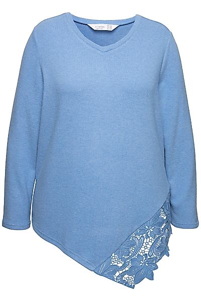 MIAMODA Strickpullover Pullover A-Linie Spitzeneinsatz Langarm günstig online kaufen