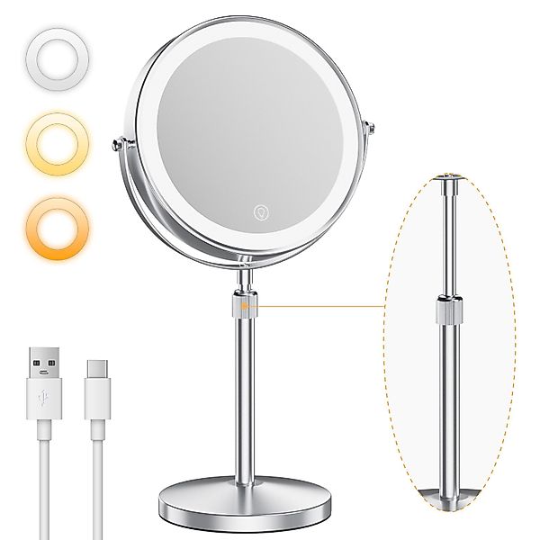 skelo Kosmetikspiegel Schminkspiegel mit Beleuchtung, 10-fach günstig online kaufen