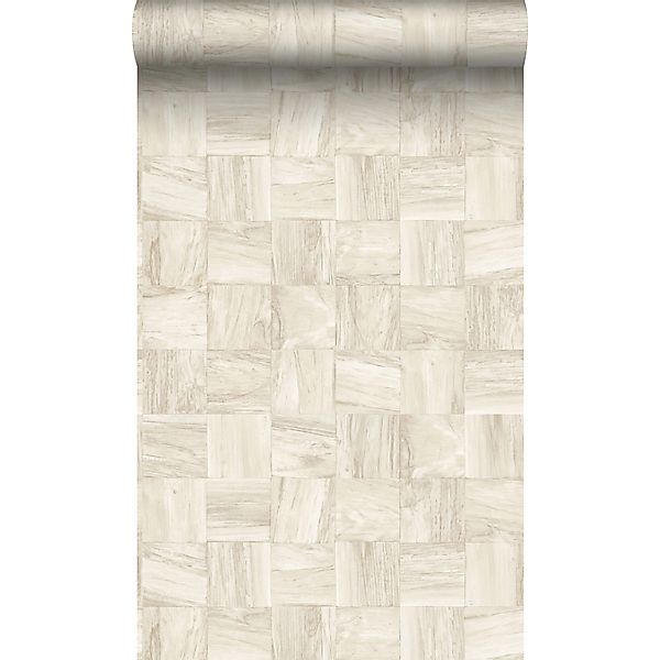 Origin Luxury Wallcoverings Tapete Quadratische Holzstücke Beige 53 Cm X 10 günstig online kaufen