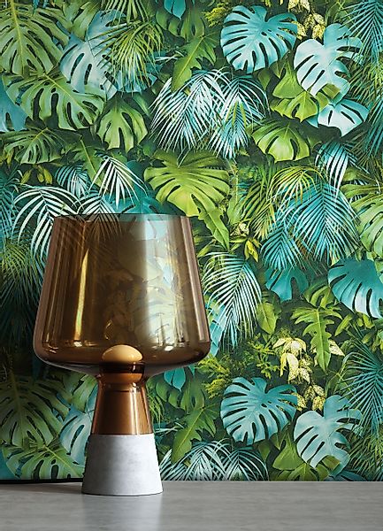 Newroom Vliestapete, Grün Tapete Monstera Floral günstig online kaufen