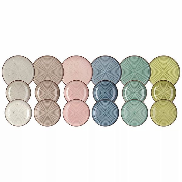 TOGNANA Tafelservice Urban Pastel bunt Keramik 18 tlg. günstig online kaufen