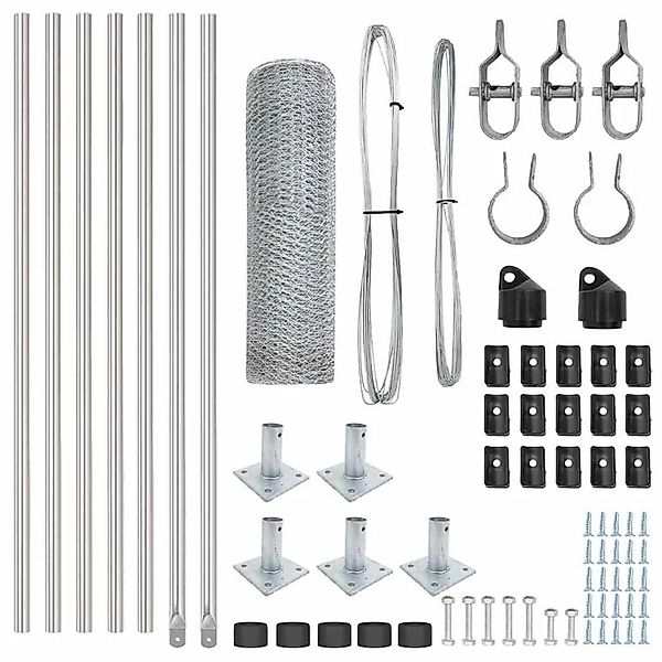 vidaXL Zaunpfosten Silber 10 x 0,6 m 13 mm Maschen Stahl 3353754 günstig online kaufen