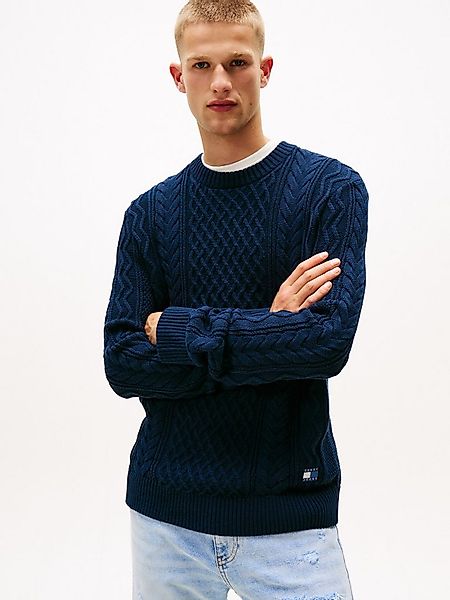 Tommy Jeans Strickpullover BADGE CABLE Slim Fit, Rundhals günstig online kaufen