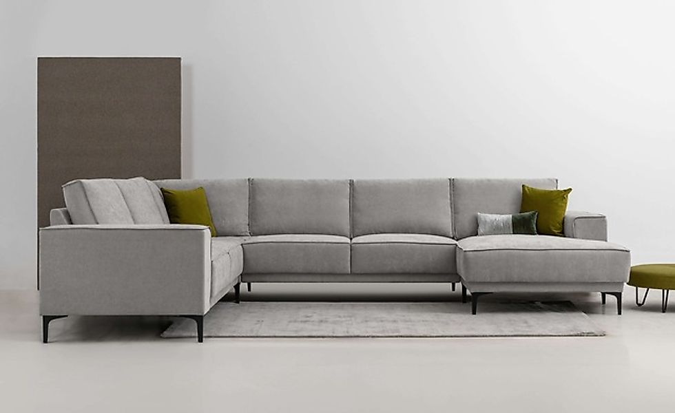 OTTO home Wohnlandschaft »XXL Sofa Oland, Struktur, Flachgewebe, Luxus-Micr günstig online kaufen