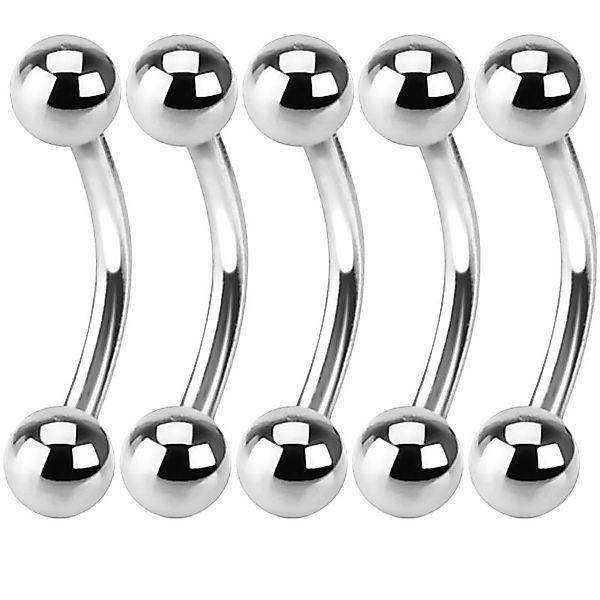 viva-adorno Augenbrauenpiercing-Set Piercing Banane mit Kugeln günstig online kaufen