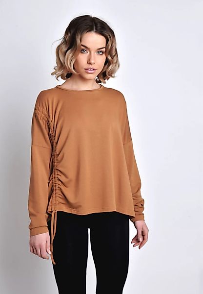 Sweatshirt, Langarmshirt Mit Raffung Tencel-modal günstig online kaufen