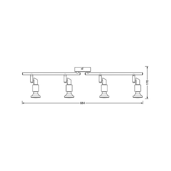 OSRAM Deckenstrahler, silber, Metall 4-flg. GU10-LED 2.700 K günstig online kaufen