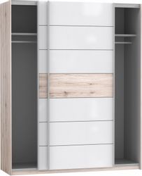 FORTE Schwebetürenschrank "Rondino" mit weißen Hochglanz-Absetzungen günstig online kaufen